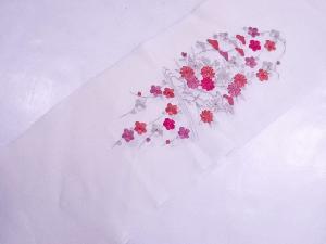 リサイクル　和装小物　刺繍半衿　流水に古典花模様